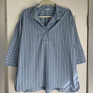 J. Jill Blue and White Striped Top